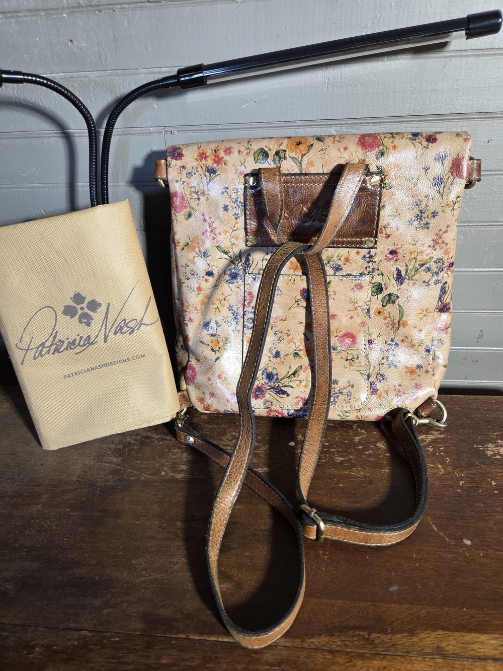 Patricia Nash Floral Leather Crossbody Backpack - Pink Floral